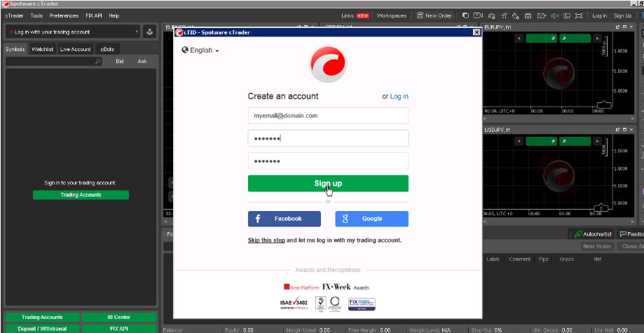 cTrader Account Creation and Login