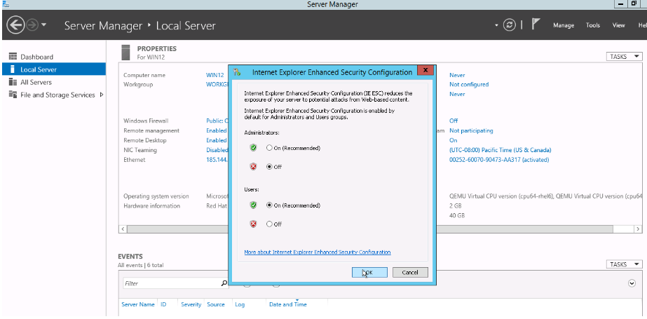 Disable Enhanced Security Configuration