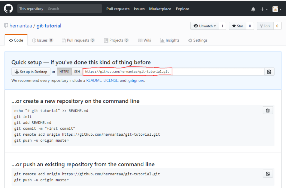 New GitHub repository 'git-tutorial' created successfully