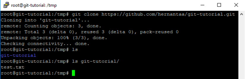 Use command to copy the 'git-tutorial' repository from GitHub to the local machine