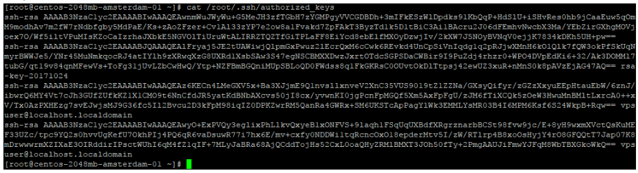 Add the copied public key as a new line into file on your VPS server