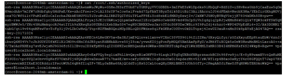 Add the public part of the key pair as a new string to the file