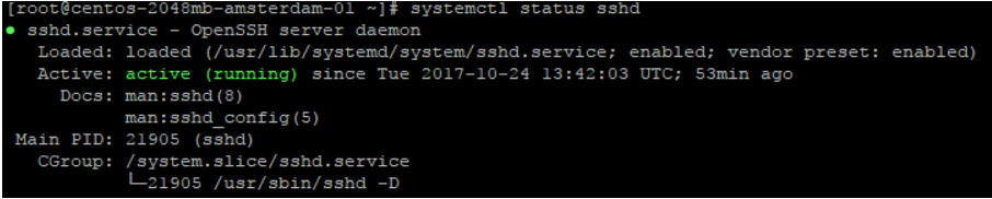 Command for Checking Status of SSHD