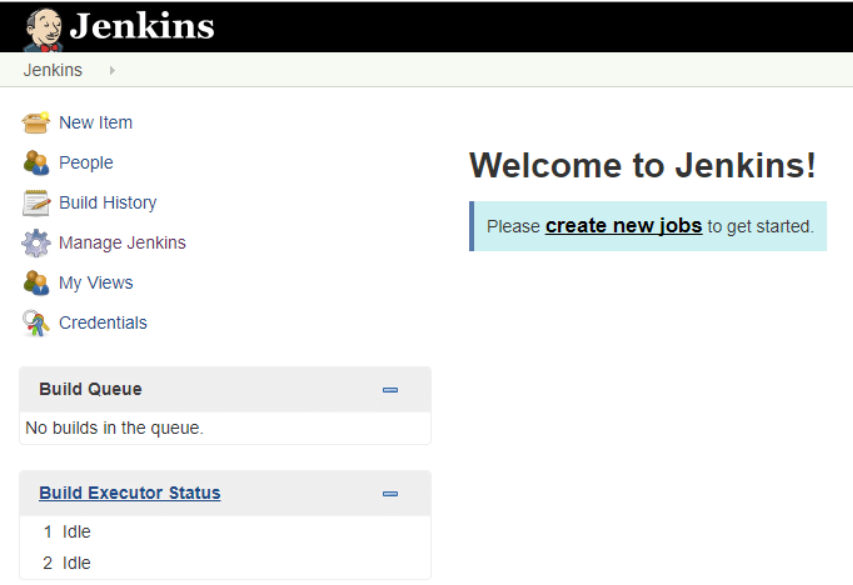 Explore the Jenkins main menu on your CentOS 7.4 VPS server