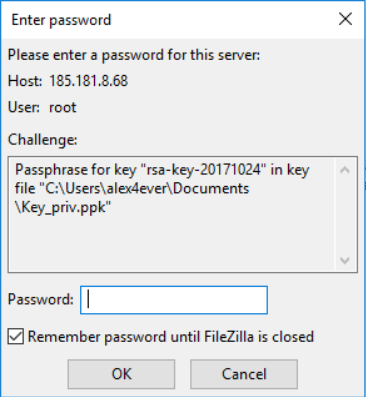 After configuration, click 'Connect.' If your SSH key has a password, enter it when prompted