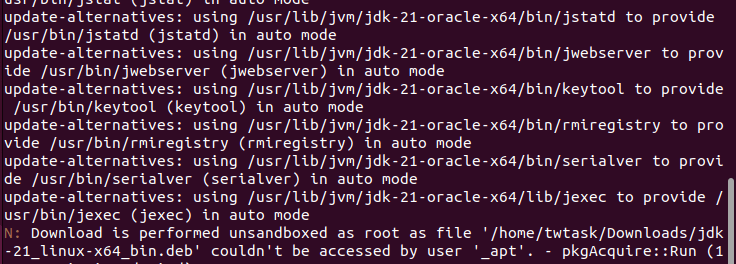 Installing Oracle JDK image 9
