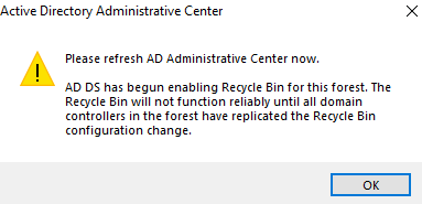 in window server active recycle bin 14